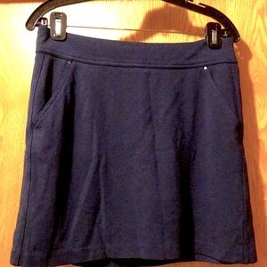 Greg Norman MED Size 10 Stretch Knit 16” Golf Skort shorts skirt navy blue EUC